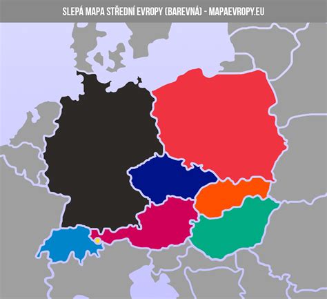 Mapa střední Evropy